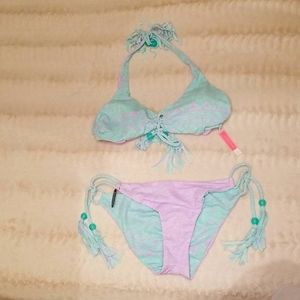 Victoria's Secret Swim Reversible Cheeky Bikini with Tassel Detail- NWOT